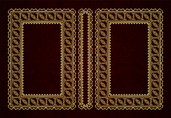 Obraz premium Vector classical book cover. Decorative vintage frame or border to be printed on the covers of books. Drawn by the standard size. Color can be changed in a few mouse clicks.
