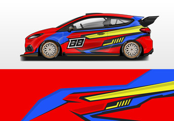 Car wrap vector , supercar, rally, drift . Graphic abstract stripe racing background 