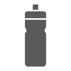 Sport bottle glyph icon, drink and container, water bottle sign, vector graphics, a solid pattern on a white background.