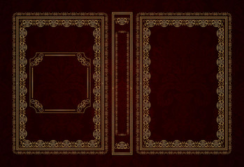 Vector classical book cover. Decorative vintage frame or border to be printed on the covers of books. Drawn by the standard size. Color can be changed in a few mouse clicks.