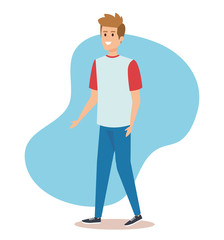 nice boy with casual clothes and hairstyle