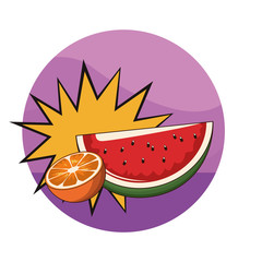 delcious fresh fruits cartoon