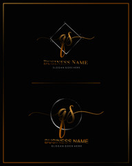 Initial Q S QS handwriting logo vector. Letter handwritten logo template.