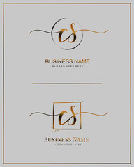 Initial C S CS handwriting logo vector. Letter handwritten logo template.