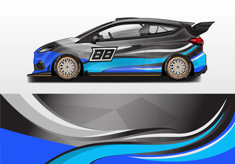 Car wrap vector , supercar, rally, drift . Graphic abstract stripe racing background 