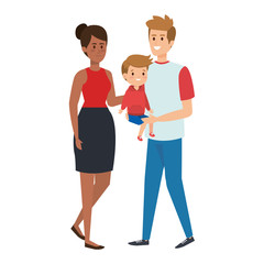 interracial parents couple with son characters