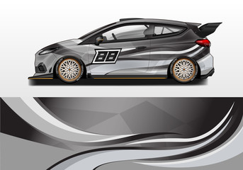 Obraz na płótnie Canvas Car wrap vector , supercar, rally, drift . Graphic abstract stripe racing background 