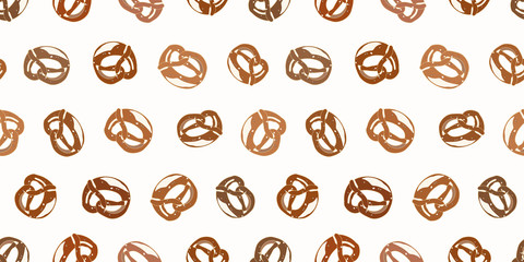Cream pretzel pattern. - obrazy, fototapety, plakaty