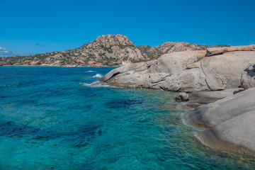 La Maddalena Archipelago National Park, on the coast of Sardinia province of Sassari, northern Sardinia, Italy.