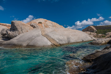 La Maddalena Archipelago National Park, on the coast of Sardinia province of Sassari,  northern Sardinia, Italy.