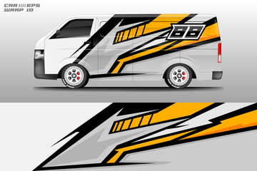 Van wrap design. Wrap, sticker and decal design for company. Vector format 