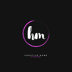 H M HM Initial logo template vector. Letter logo concept