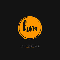 H M HM Initial logo template vector. Letter logo concept