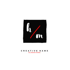 H M HM Initial logo template vector. Letter logo concept