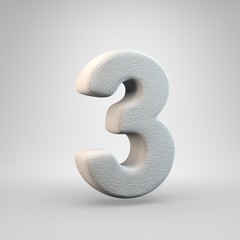 Volumetric construction foam number 3 isolated on white background.