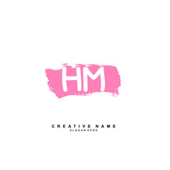 H M HM Initial logo template vector. Letter logo concept