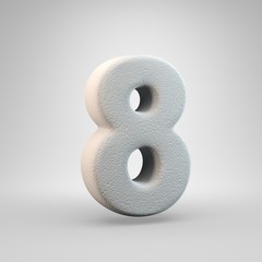 Volumetric construction foam number 8 isolated on white background.