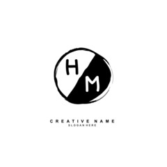 H M HM Initial logo template vector. Letter logo concept