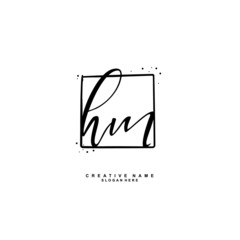 H M HM Initial logo template vector. Letter logo concept