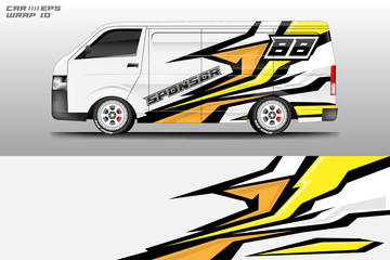 Van wrap design. Wrap, sticker and decal design for company. Vector format 
