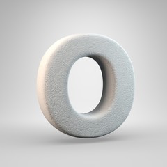 Volumetric construction foam uppercase letter O isolated on white background.