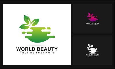world beauty concept design logo