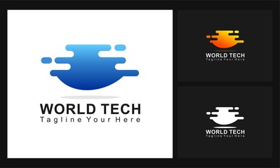 world tech concept design logo