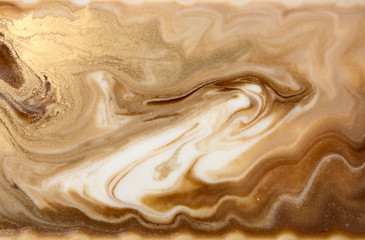 Beige marbling pattern. Golden marble liquid texture.