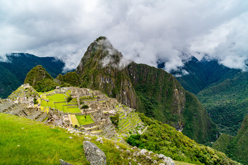 Fototapeta na wymiar View of the lost Incan city of Machu Picchu