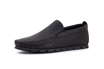 Black leather shoe