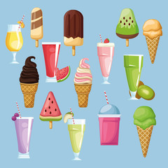 ice cream smoothies and ice lolly