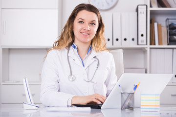 Portrait of young female medical working