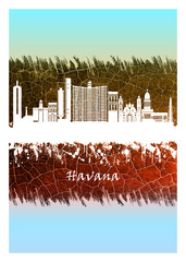 Havana skyline Blue and White
