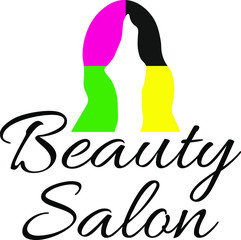Logo for women’s hair salon, hairdresser. Icon of fashion, beauty salon. Silhouette of a female hairstyle.  Beautiful girl hair.