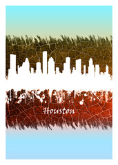 Obraz premium Houston skyline Blue and White