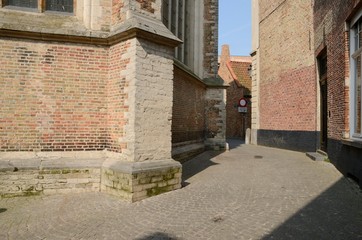 Medieval alley  in Brugge