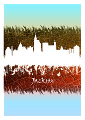 Jackson skyline Blue and White