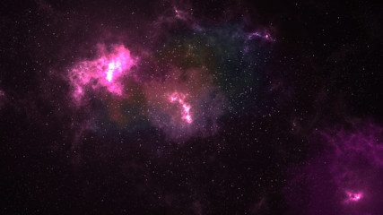 Universe filled with stars, deep space nebula and galaxy