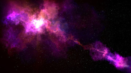 Universe filled with stars, deep space nebula and galaxy