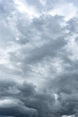 Contrast dramatic cloudy sky. The sky with thunder clouds.