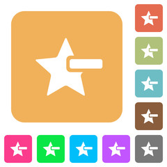 Remove star rounded square flat icons