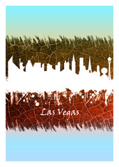 Las Vegas skyline Blue and White