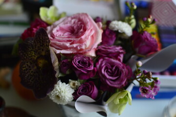 bouquet of flowers on the table