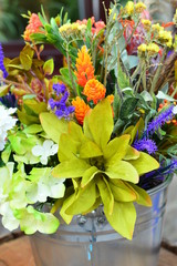 bouquet of flowers in vase on table