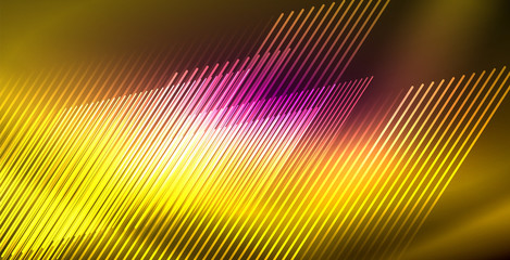 Neon glowing lines, magic energy space light concept, abstract background wallpaper design