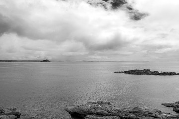 Penzance, Cornwall, England - July 24, 2018: St michael's mount from Penzance cornwall; UK. St Michael's Mount is a small tidal island in Mount's Bay, Cornwall, England, United Kingdom
