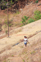 indian child playing with kite