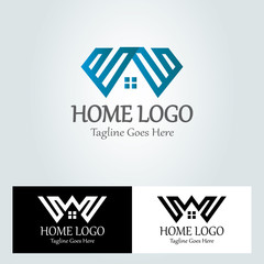 Obraz premium Home logo design template. Vector illustration
