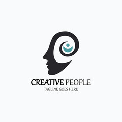 Obraz premium Creative people logo design template. Vector illustration