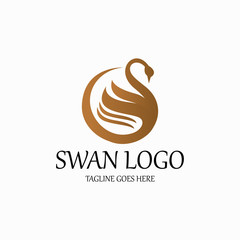 Swan logo design template. Vector illustration
